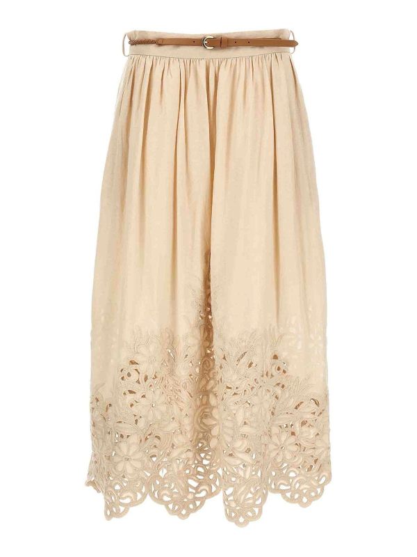 Zimmermann Jupe Midi - Beige