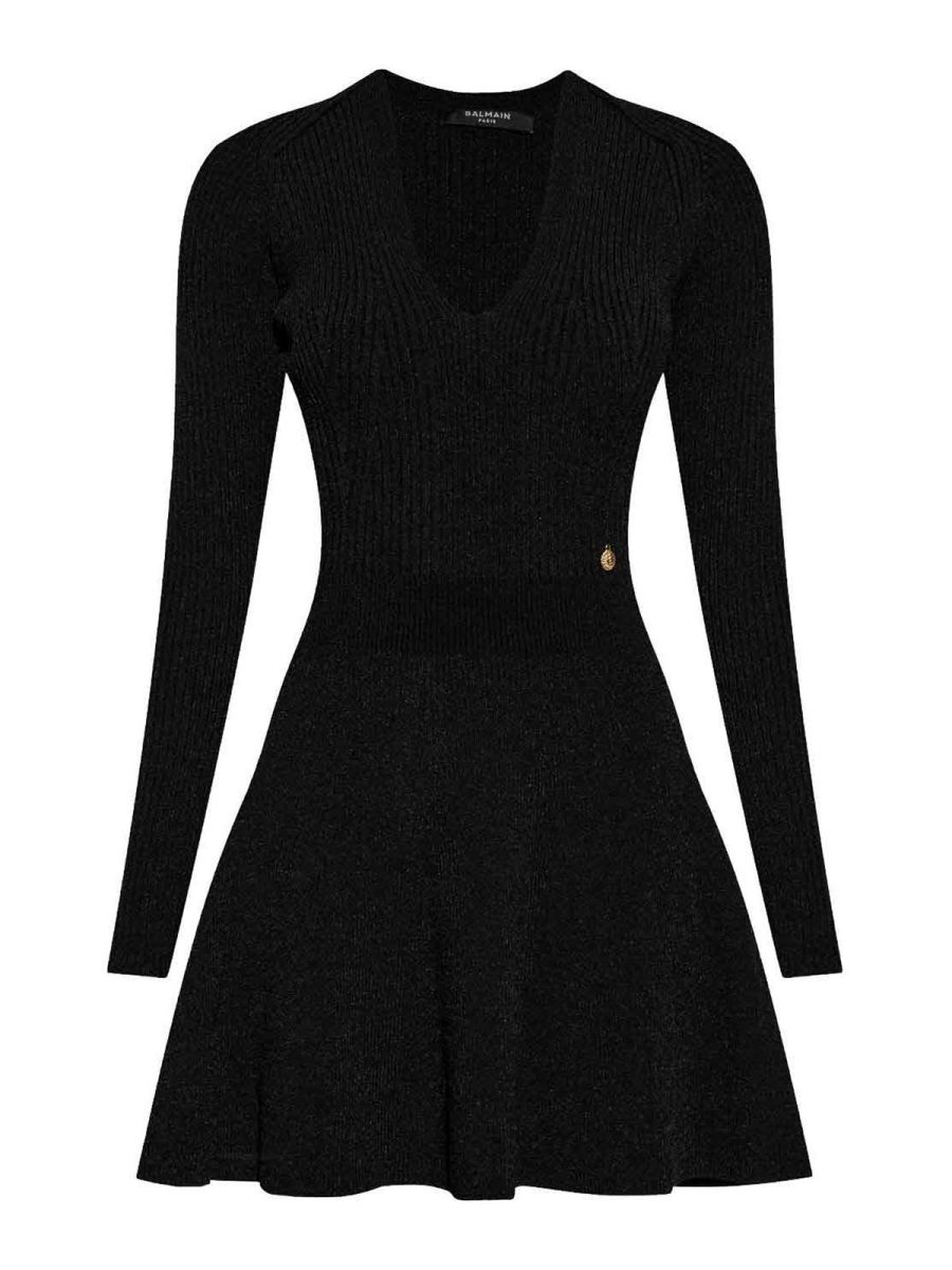 Balmain Robe Au Genou - Noir