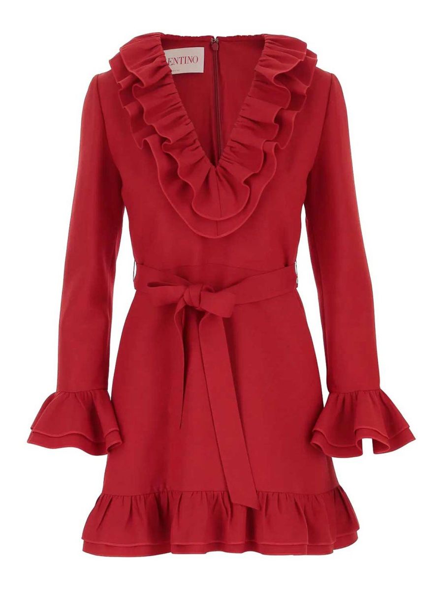 Valentino Robe Au Genou - Rouge