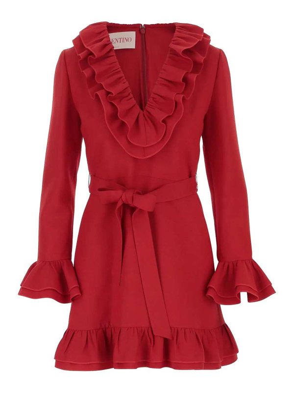Valentino Robe Au Genou - Rouge