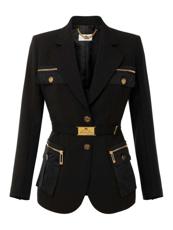 Elisabetta Franchi Veste Casual - Noir