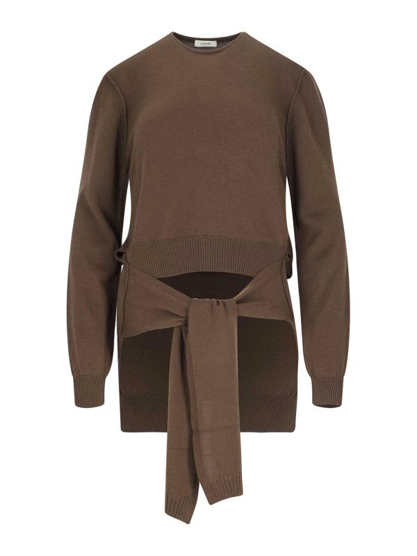 Lemaire Pull Col Bateau - Marron