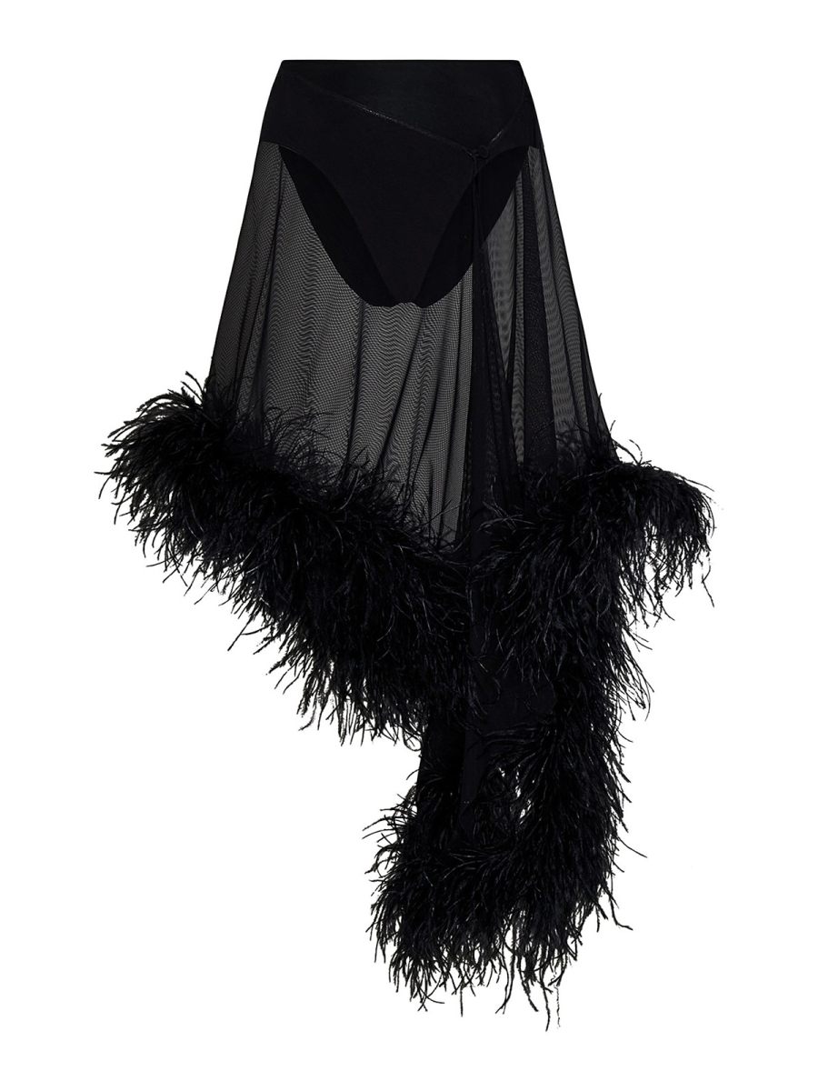 The Attico Jupe Midi - Noir