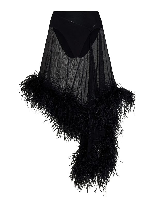 The Attico Jupe Midi - Noir