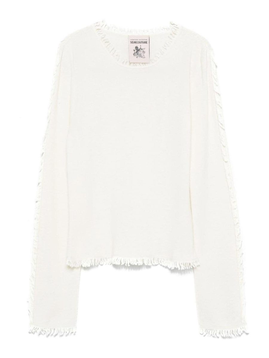 Semicouture Pull Col Rond - Crème