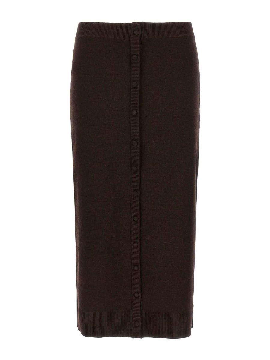 Victoria Beckham Jupe Midi - Marron