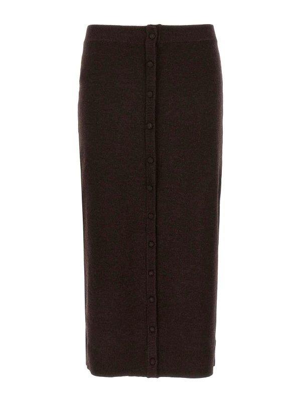 Victoria Beckham Jupe Midi - Marron