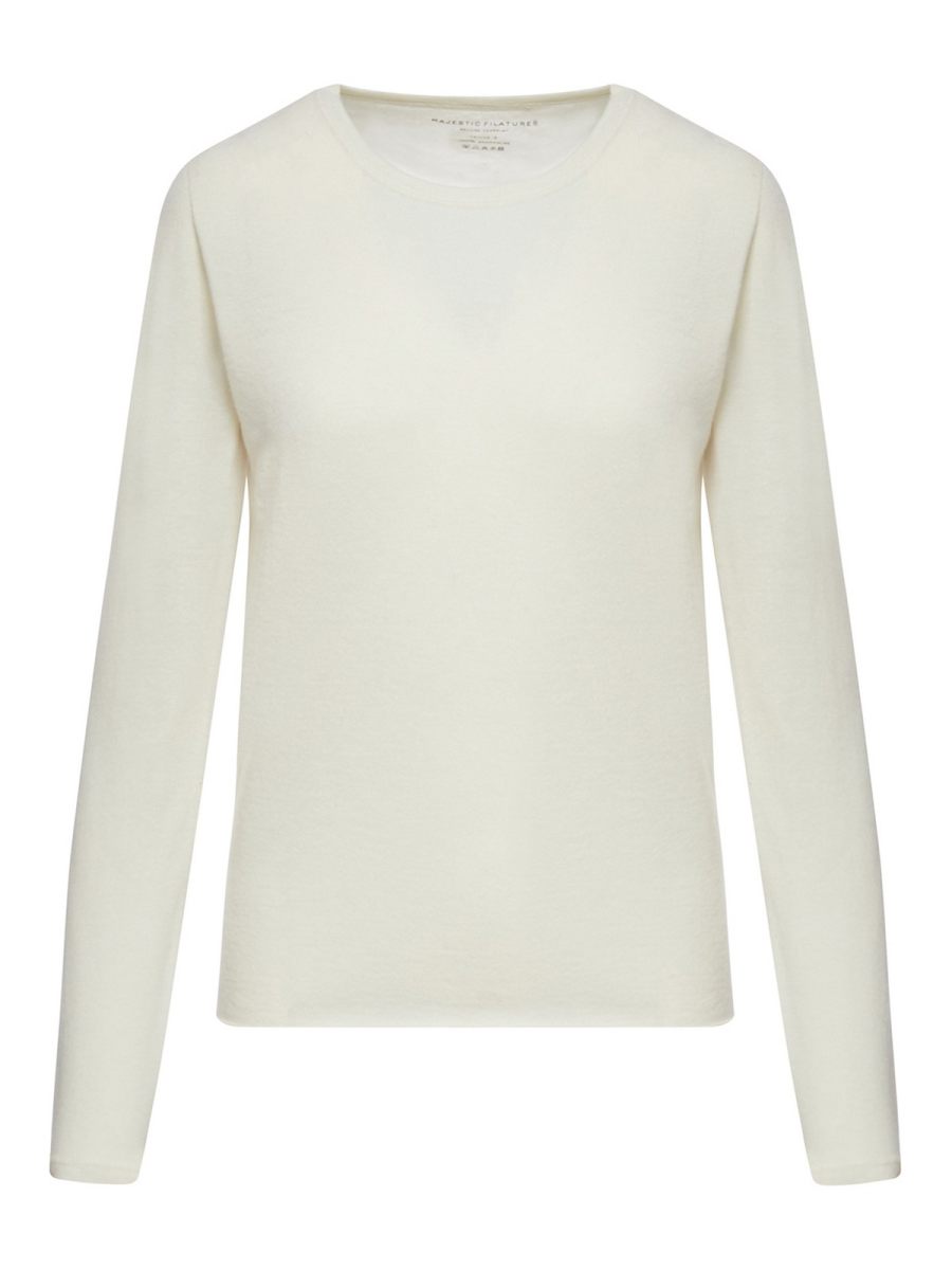 Majestic Filatures Pull Col Rond - Blanc