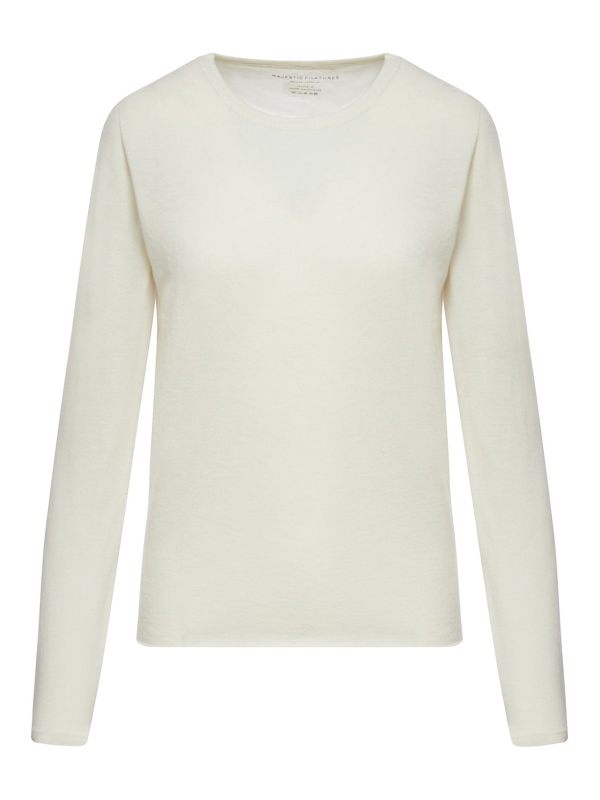 Majestic Filatures Pull Col Rond - Blanc