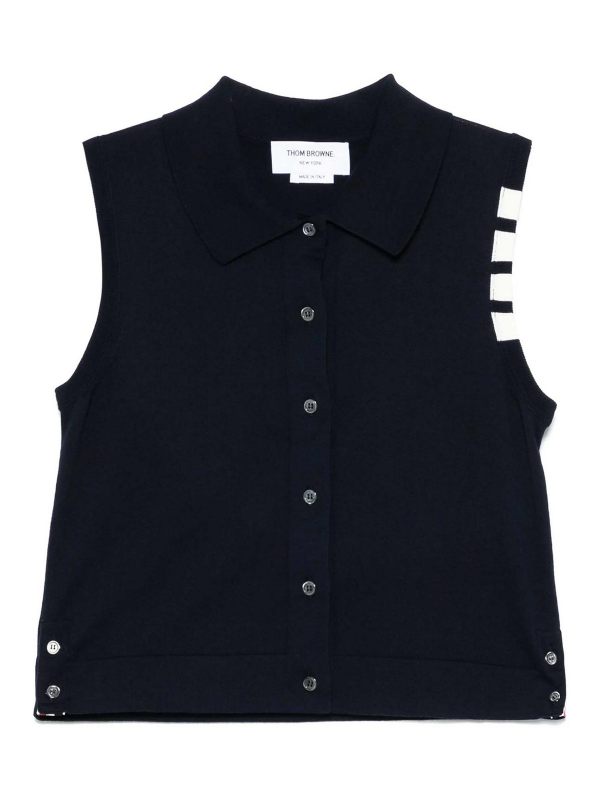 Thom Browne Gilet - Bleu Foncé