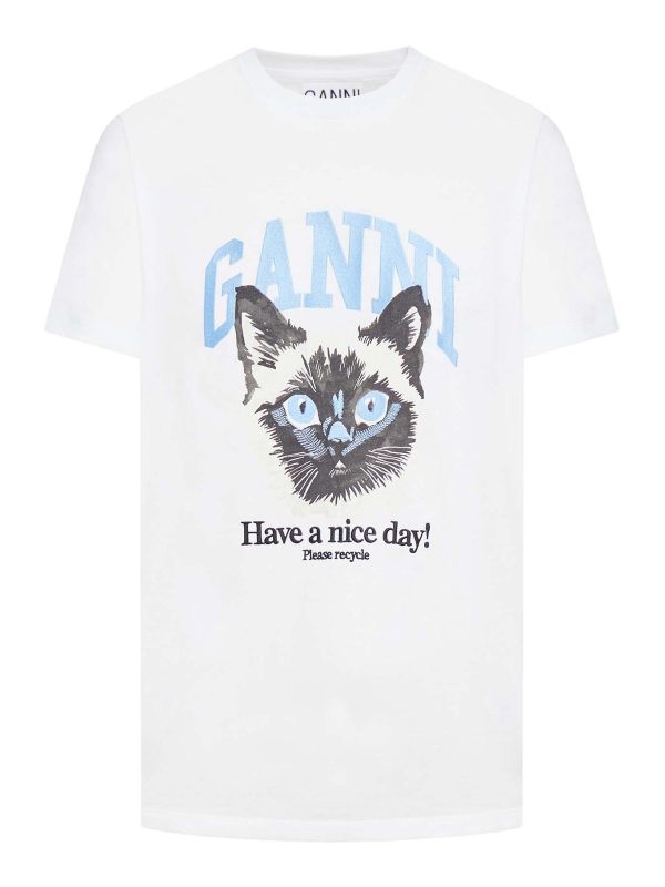 Ganni T-Shirt - Blanc