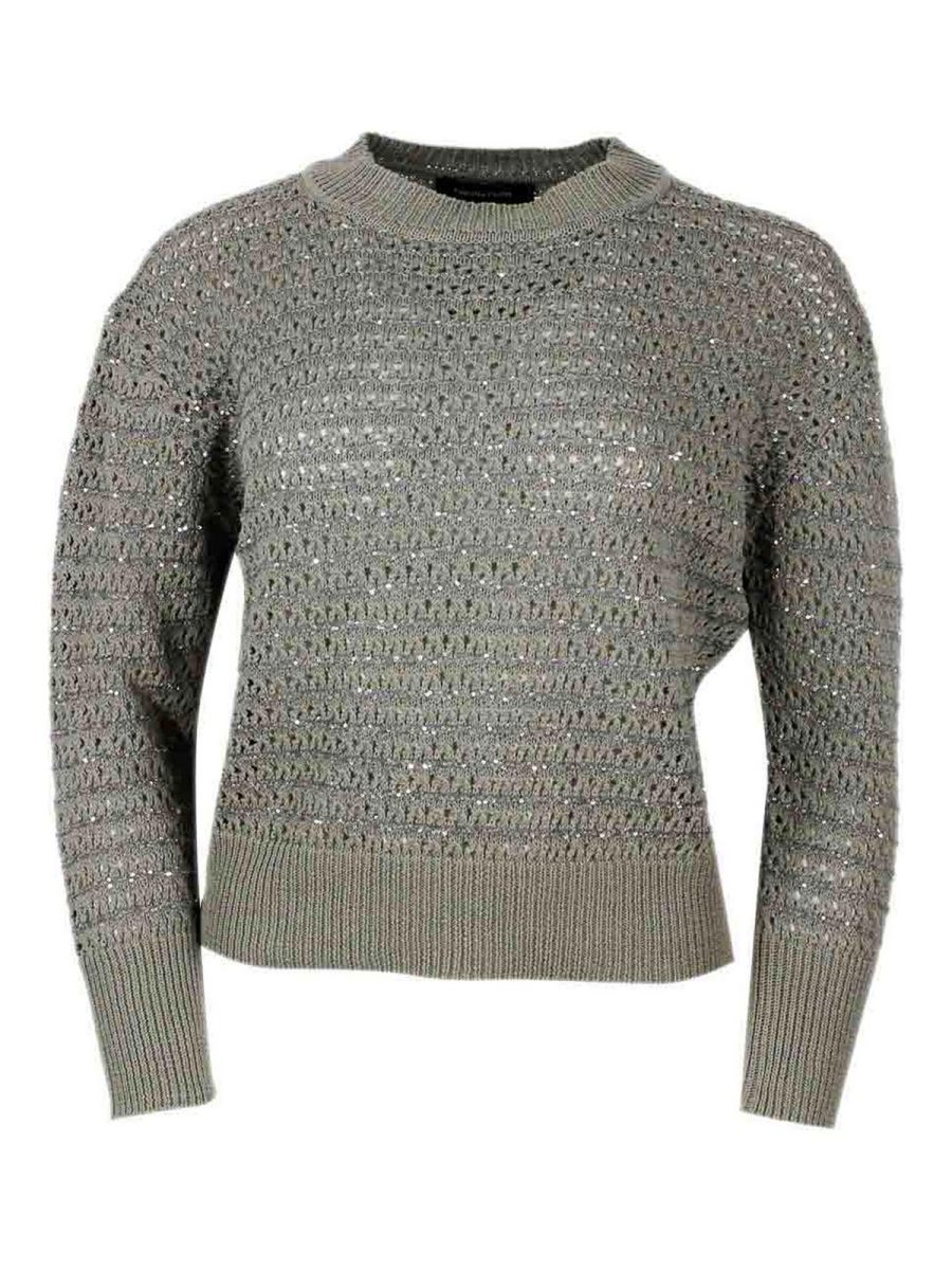 Fabiana Filippi Pull Col Rond - Gris Foncé
