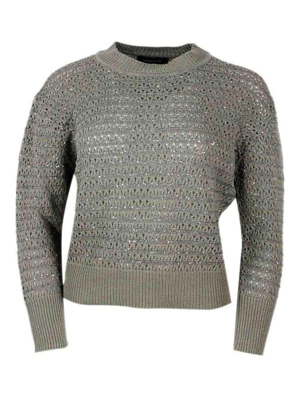 Fabiana Filippi Pull Col Rond - Gris Foncé