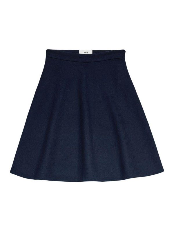 Ami Paris Jupe Midi - Bleu