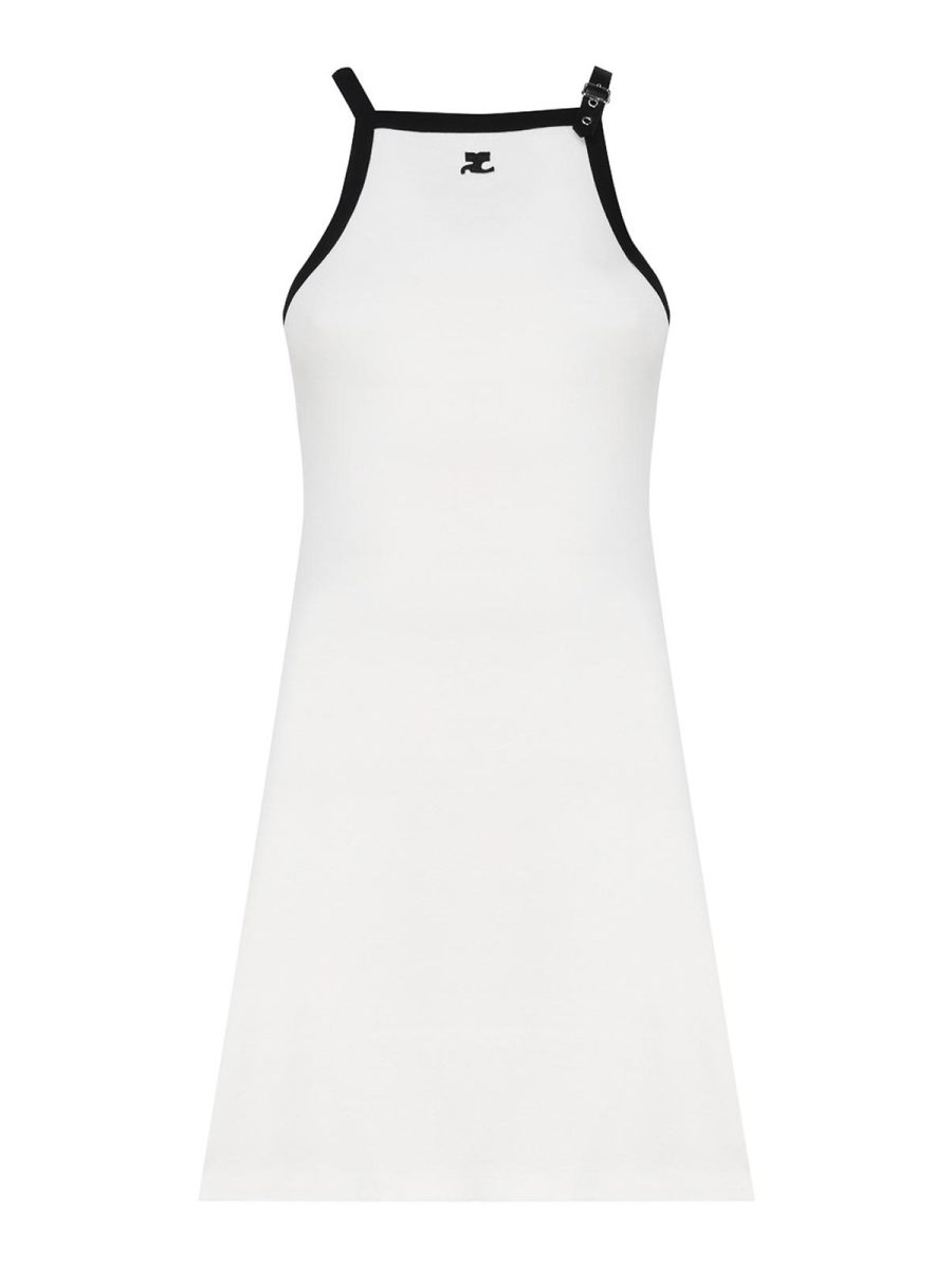 Courreges Robe Au Genou - Blanc