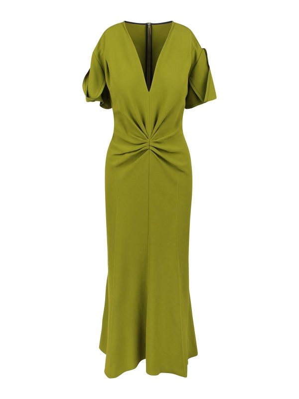 Victoria Beckham Robe Au Genou - Vert