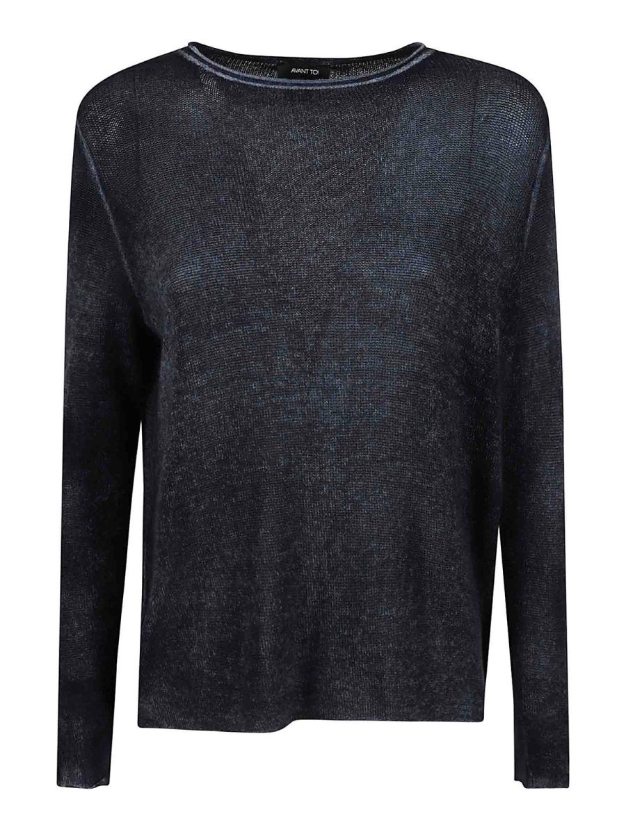 Avant Toi Pull Col Bateau - Bleu Foncé