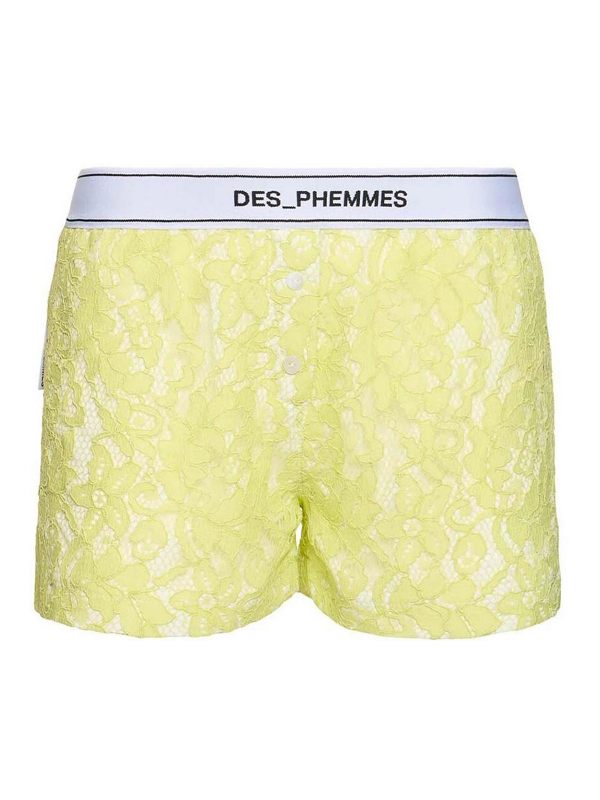 Des Phemmes Pantalons Décontractés - Jaune