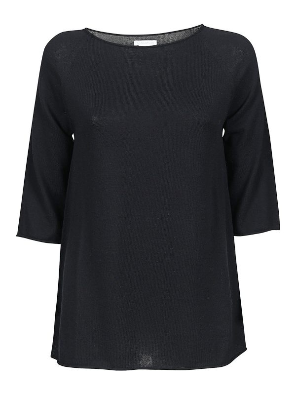 Manipur Cashmere Pull Col Rond - Noir