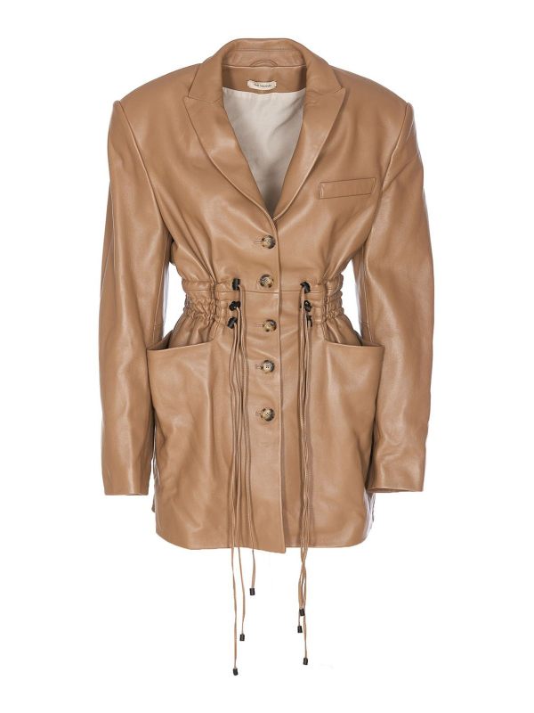 The Mannei Blouson En Cuir - Beige