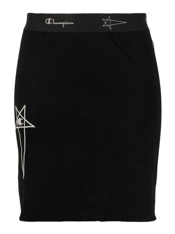 Rick Owens Jupe Midi - Noir