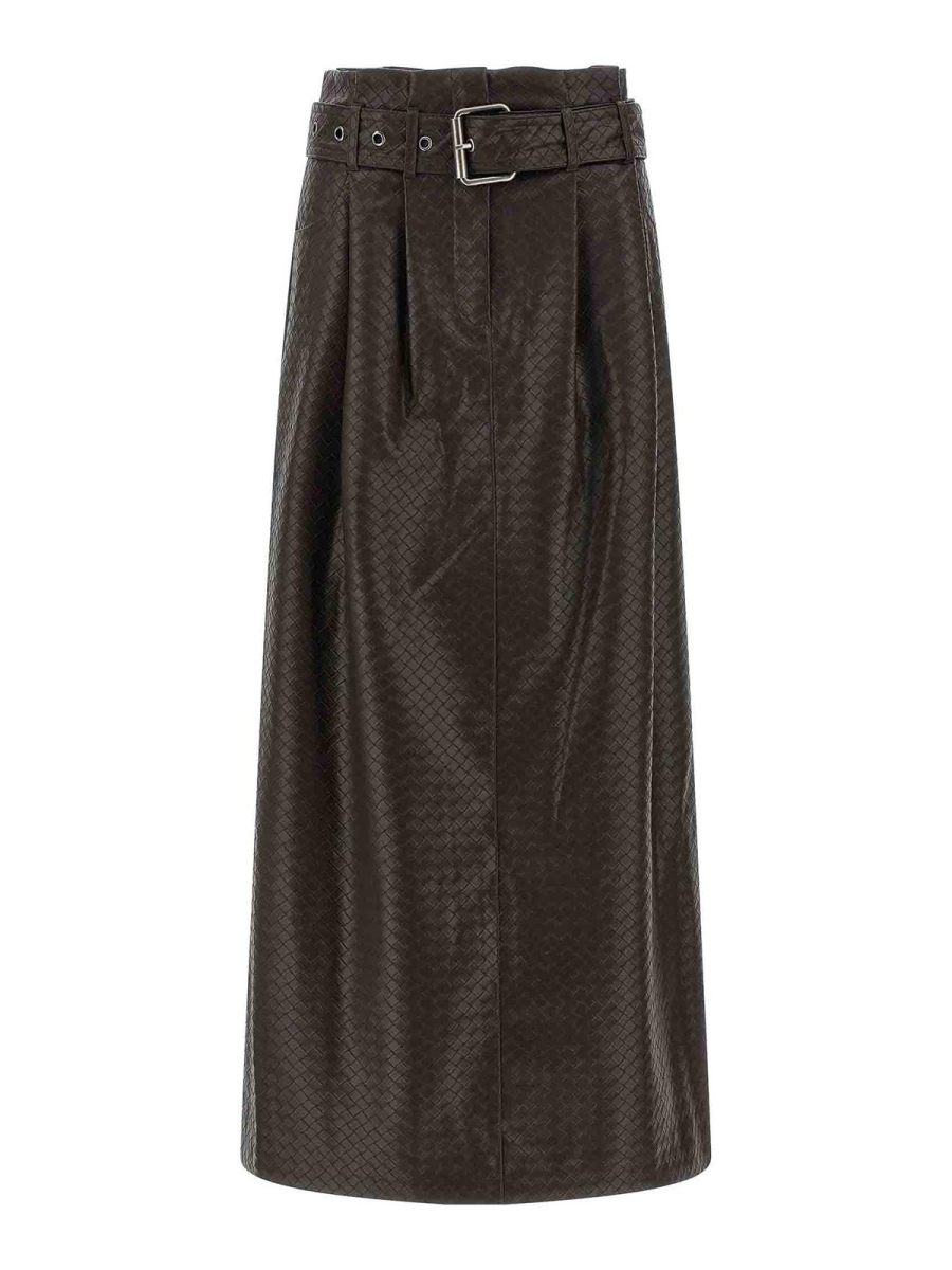 Rotate Birger Christensen Jupe Midi - Marron