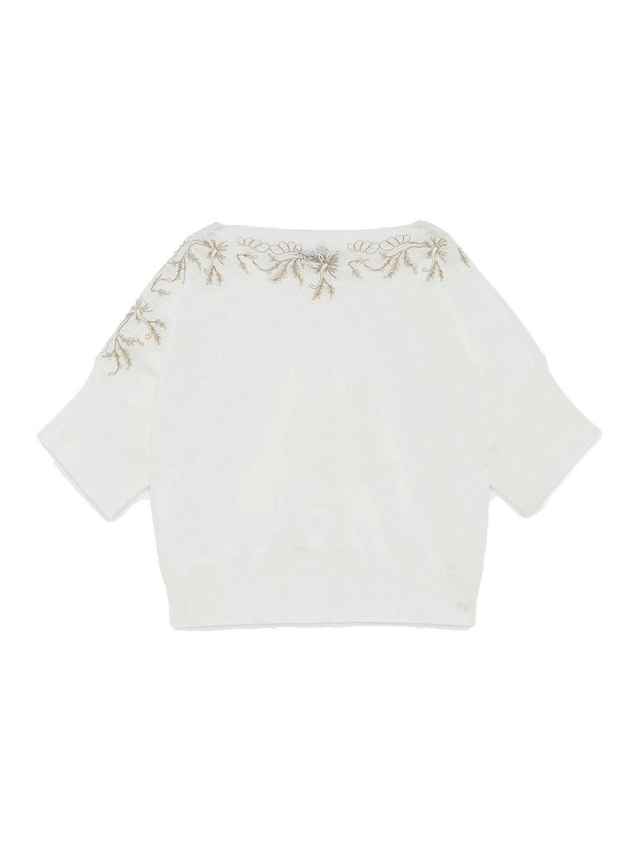 Ermanno Scervino Pull Col Rond - Argent