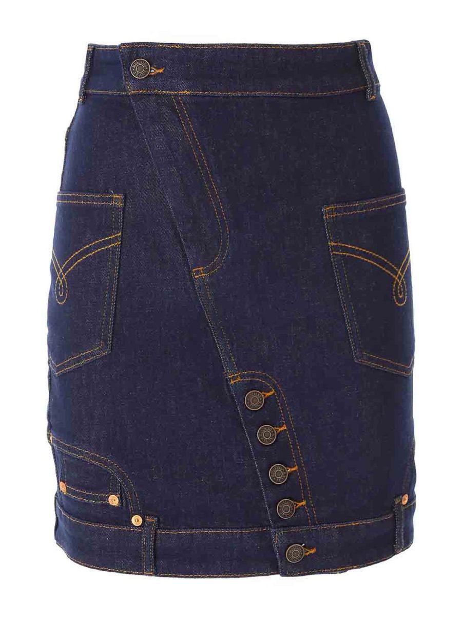 Moschino Jeans Jupe Midi - Bleu