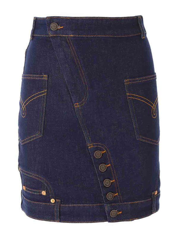 Moschino Jeans Jupe Midi - Bleu