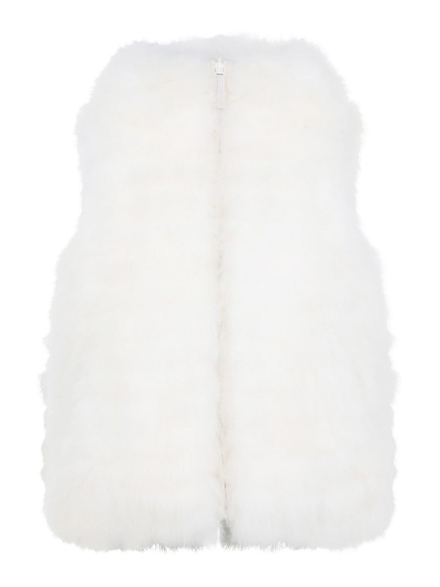 Yves Salomon Blouson En Cuir - Blanc