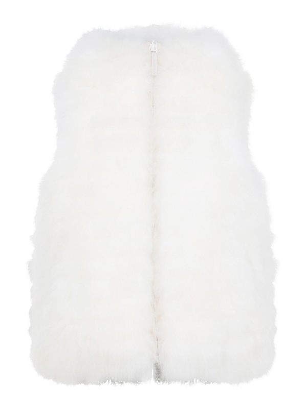 Yves Salomon Blouson En Cuir - Blanc