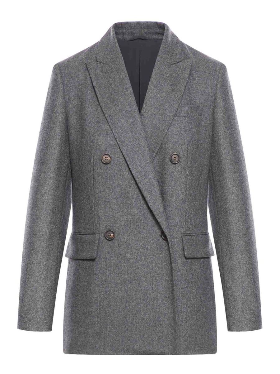 Brunello Cucinelli Manteau Court - Bleu