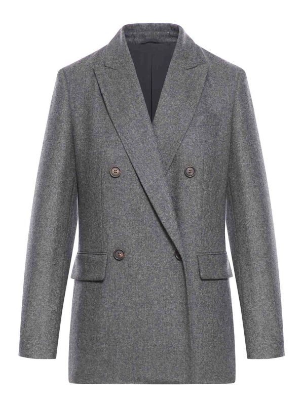 Brunello Cucinelli Manteau Court - Bleu