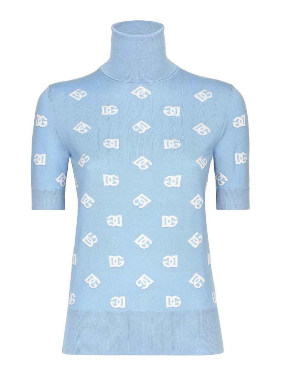 Dolce & Gabbana Pull Col Rond - Bleu Clair