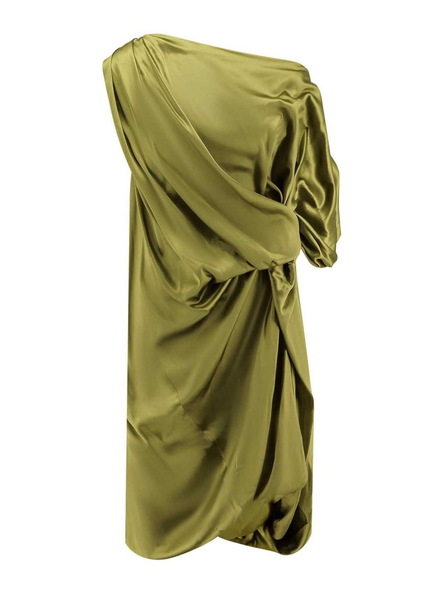 Dries Van Noten Robe Au Genou - Vert