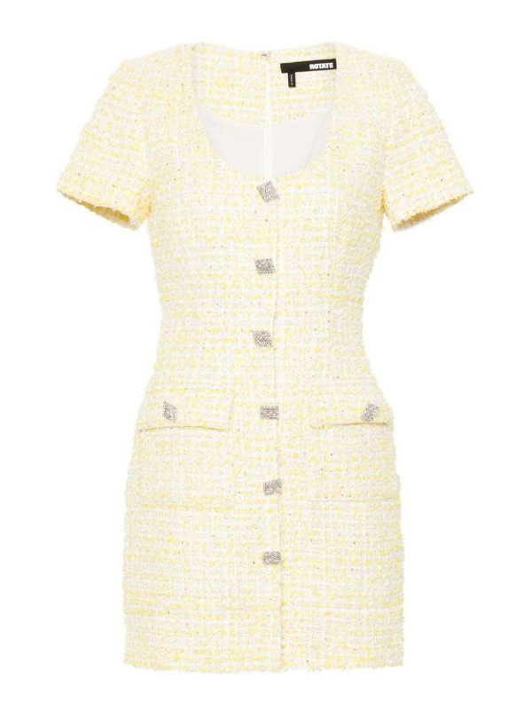 Rotate Birger Christensen Robe Au Genou - Jaune