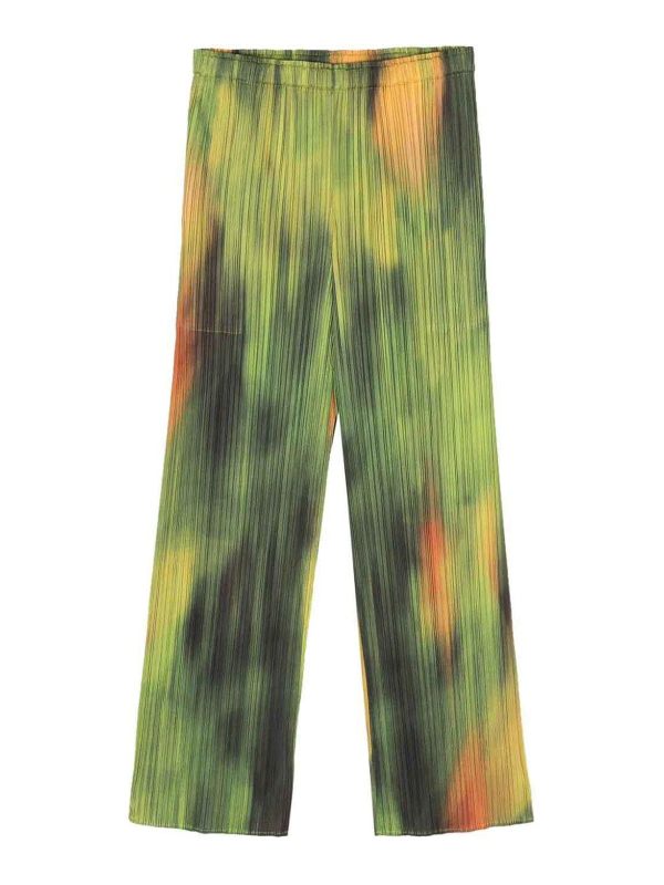 Pleats Please Issey Miyake Pantalons Décontractés - Vert