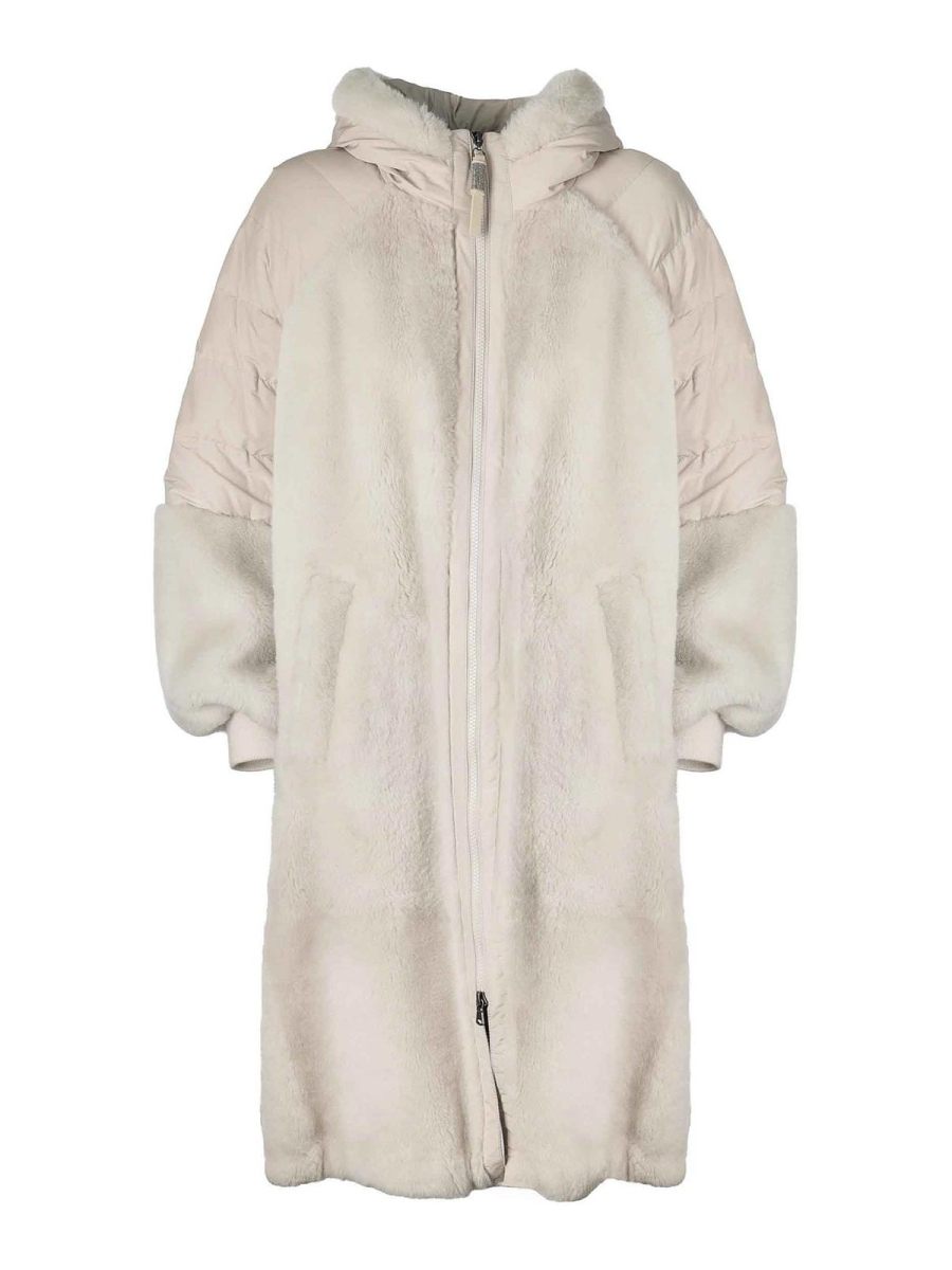 Brunello Cucinelli Manteau Court - Gris Clair