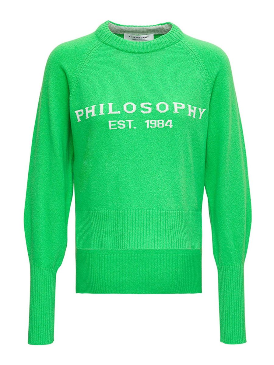 Philosophy di Lorenzo Serafini Pull Col Rond - Vert