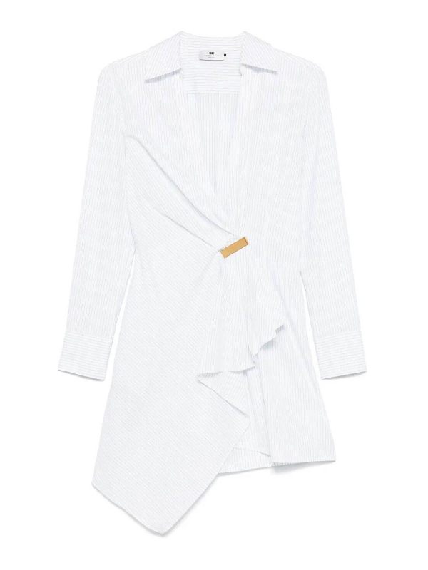 Elisabetta Franchi Robe Au Genou - Blanc
