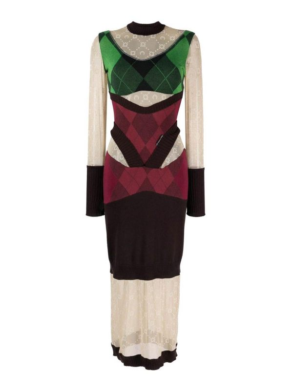 Marine Serre Maxi Robe - Vert