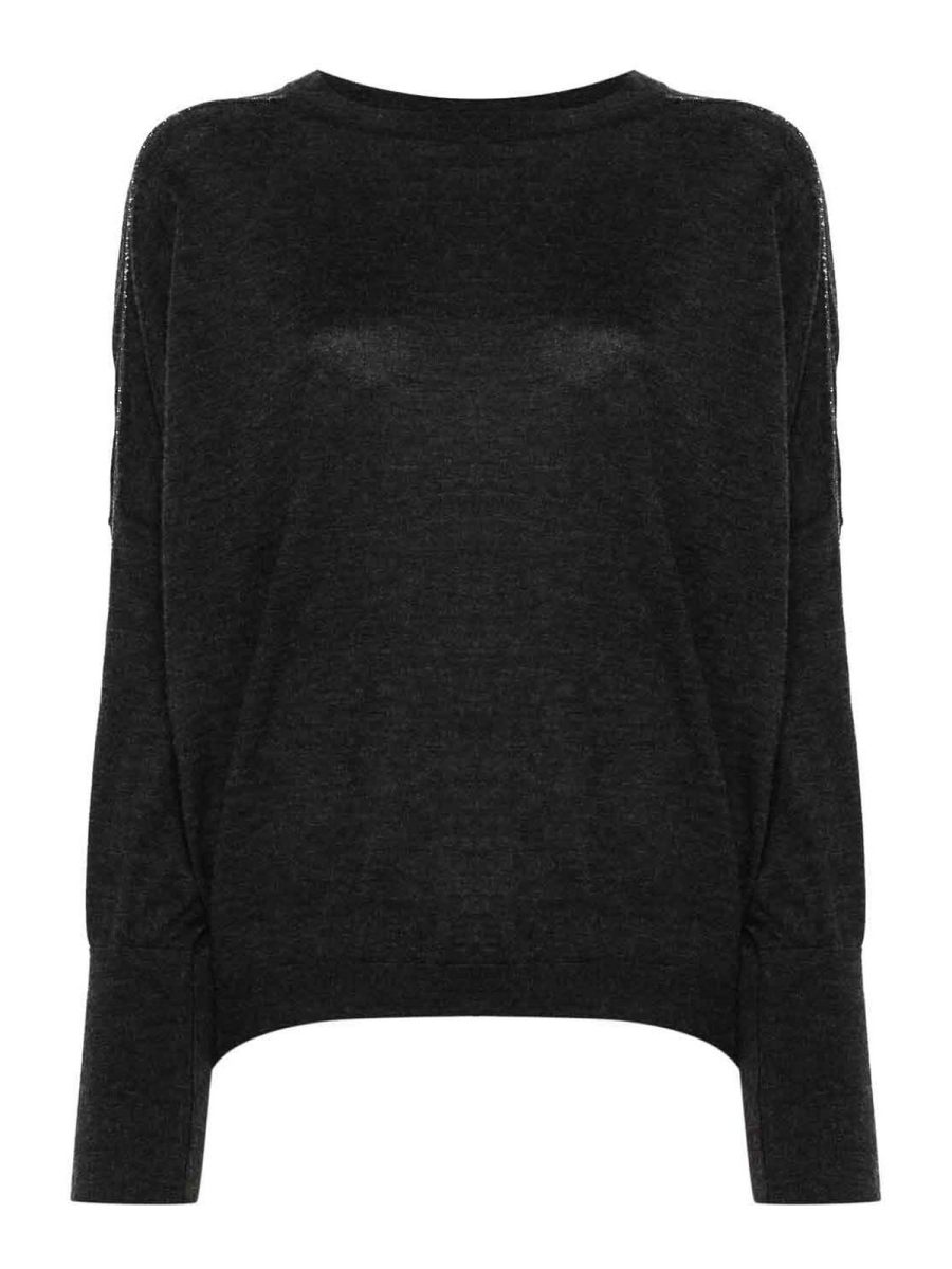 Brunello Cucinelli Pull Col Rond - Gris