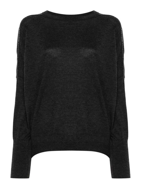 Brunello Cucinelli Pull Col Rond - Gris