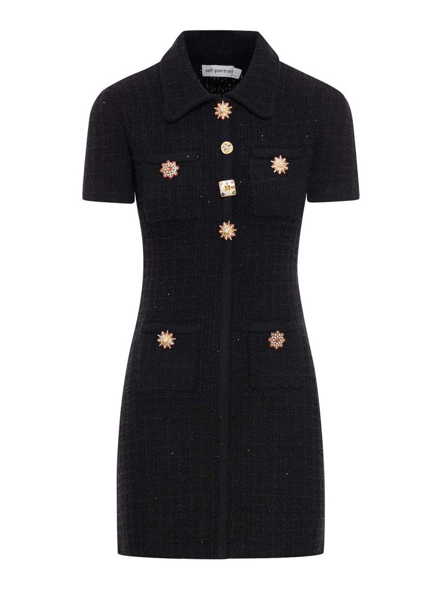 Self Portrait Robe Courte - Noir