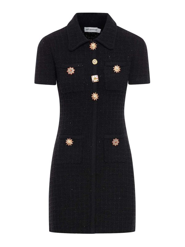 Self Portrait Robe Courte - Noir
