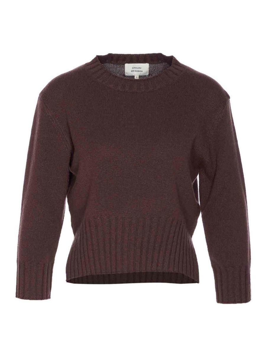 Loulou Studio Pull Col Rond - Marron