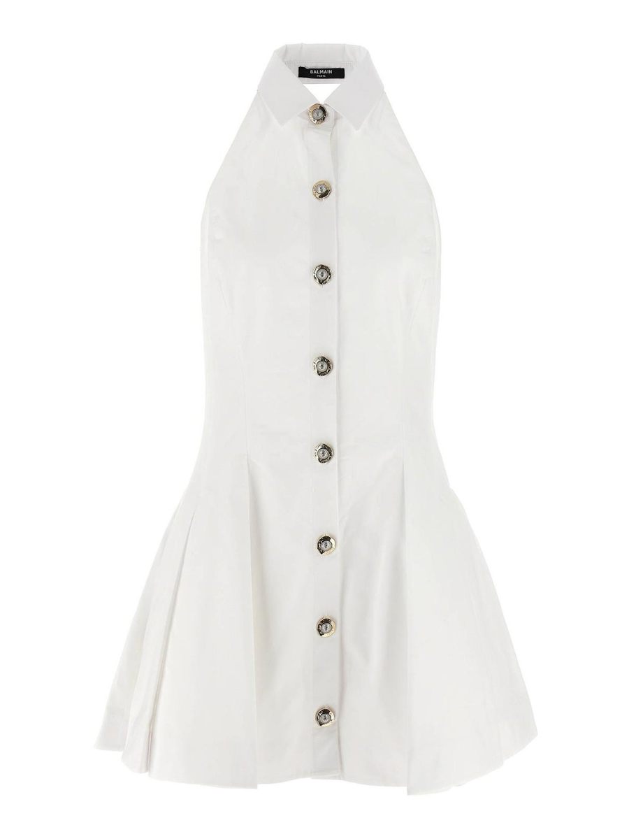 Balmain Robe Au Genou - Blanc
