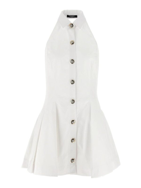 Balmain Robe Au Genou - Blanc
