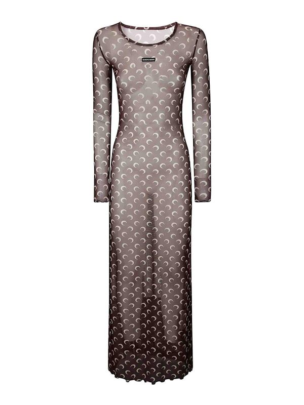 Marine Serre Maxi Robe - Marron