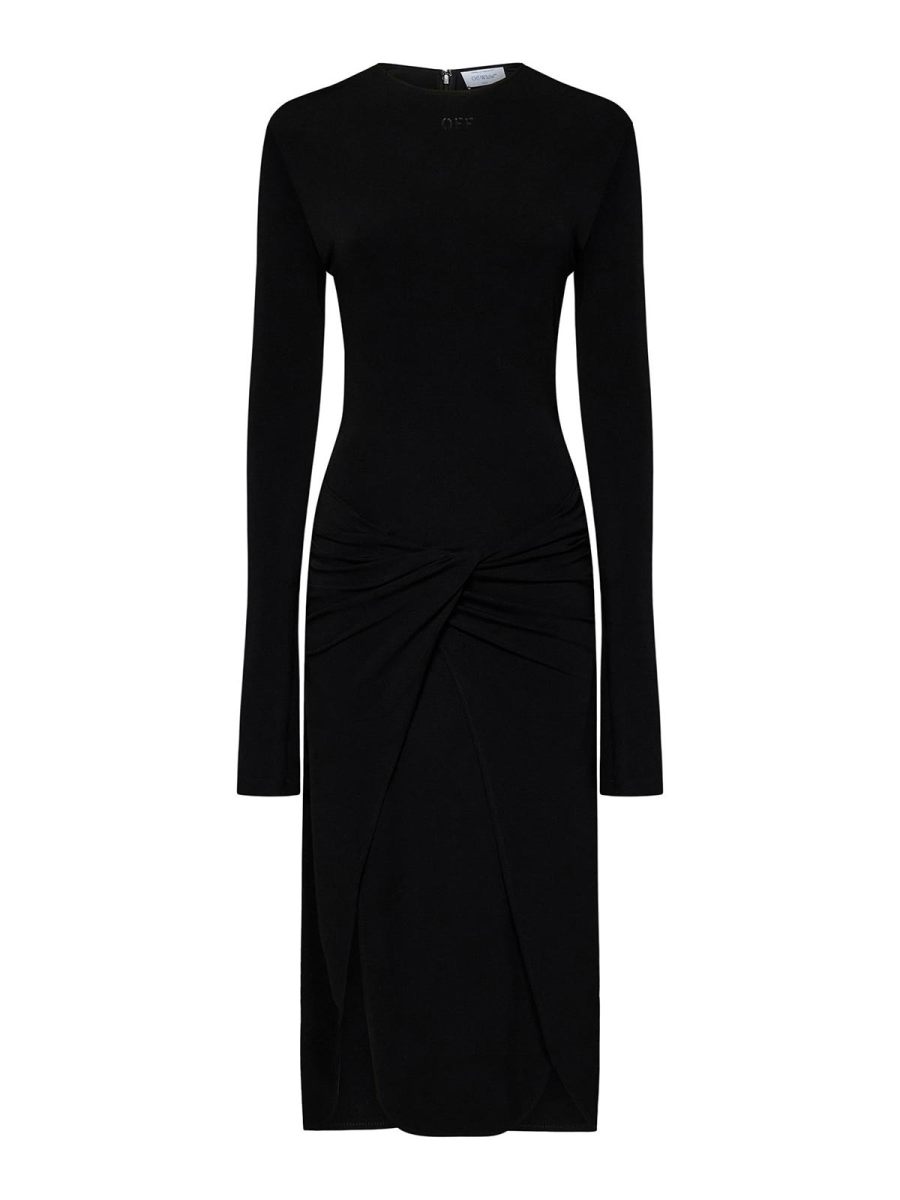 Off-White Robe Au Genou - Noir
